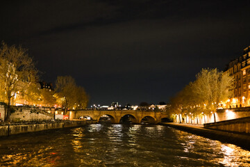 Fototapeta premium 유럽 파리 세느강 야경