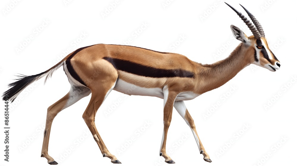 Poster 2. create a high-resolution image of a thomson's gazelle showcasing its slender build and distinctiv