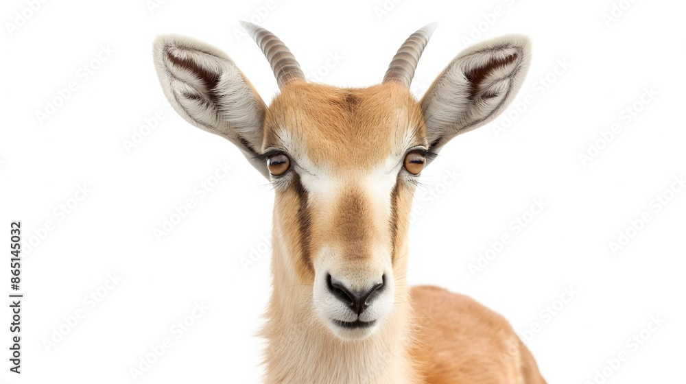 Poster 2. create a high-resolution image of a saiga antelope highlighting its unique large nose and distinc