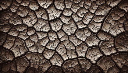 Fototapeta premium Cracked Dry Earth Texture Close-up.