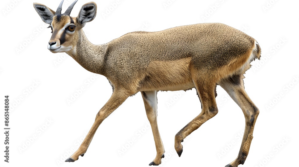 Poster 2. create a high-definition image of a klipspringer showcasing its unique small stature and sturdy b