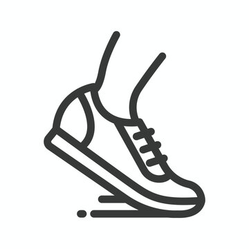 recommend clip art: Running shoe vector outline icon