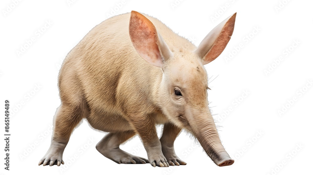 Poster 2. create a high-resolution image of an aardvark showcasing its unique features such as long ears an