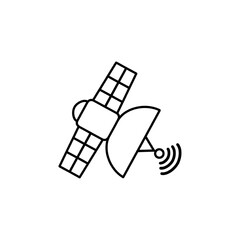 flat satellite, broadcast, radar, receiver, icon, illustration symbol sign, logo template, vector, eps 10