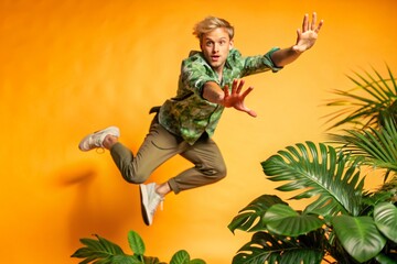 Fototapeta premium happy man is jumping