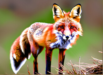 Obraz premium 붉은여우 generative ai