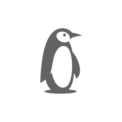 Naklejka premium simple eye catching minimalist head penguin vector, black and white, white background