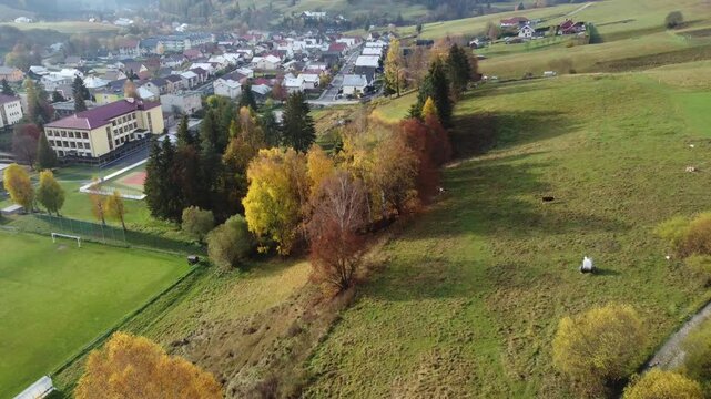 This drone footage captures the beauty of Zazriva, a charming Eastern European village surrounded by mountains in Slovakia.