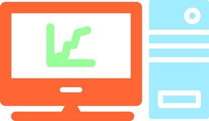 Graph Line Screen Vector Icon