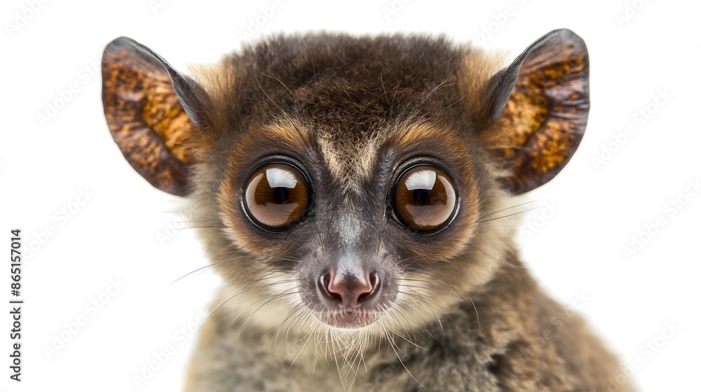 Poster 2. create a high-resolution image of a bushbaby highlighting its large eyes and distinctive features
