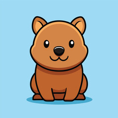 Fototapeta premium Cute Wombat Cartoon Vector Icon Illustration.