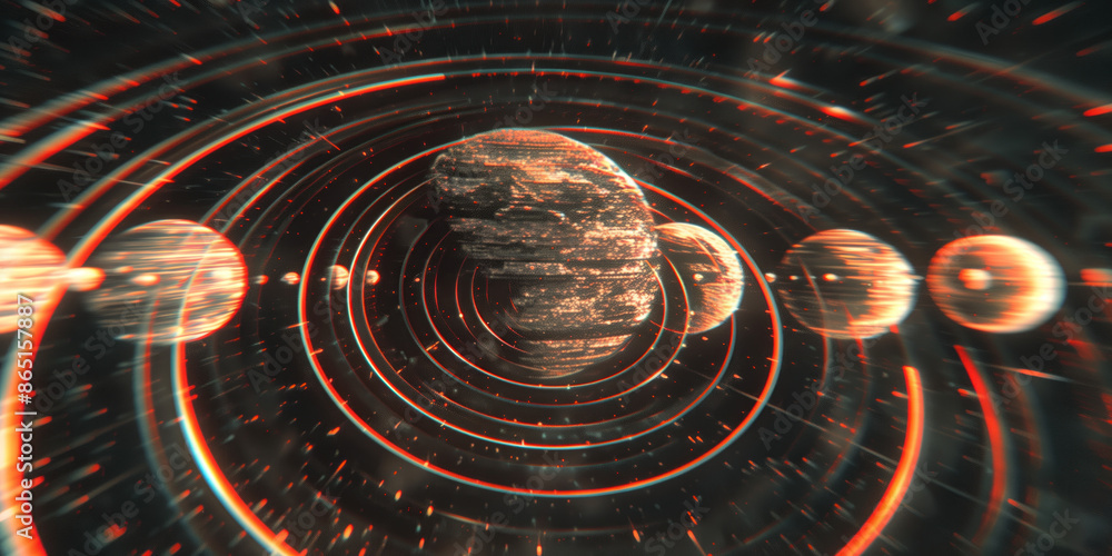 Poster abstract illustration of singularity concept. origin of life. space and science. background image. c