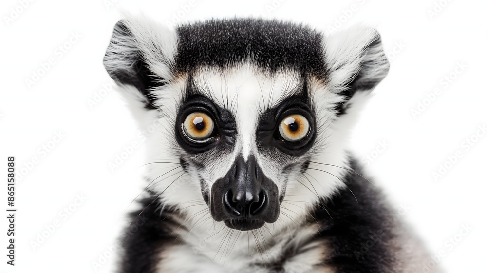 Poster 2. create a high-resolution image of a lemur showcasing its distinctive ringed tail and facial featu