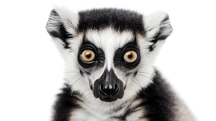 2. Create a high-resolution image of a Lemur showcasing its distinctive ringed tail and facial features, with a transparent background suitable for effortless placement on a white backdrop. Ensure