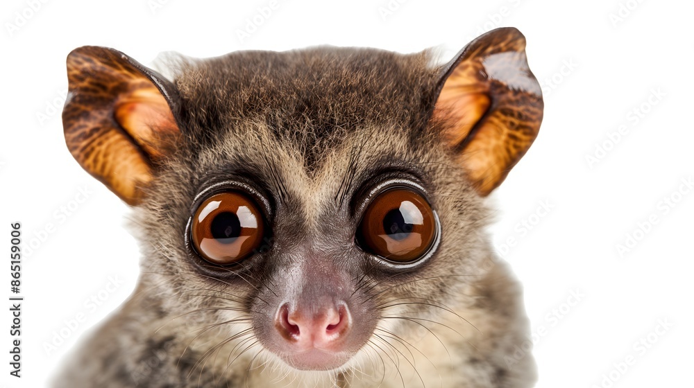 Poster 2. create a high-resolution image of a bushbaby highlighting its large eyes and distinctive features