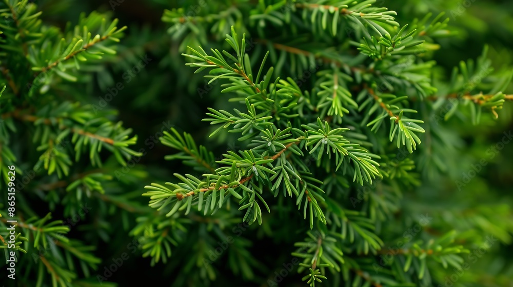 Poster thuja branches closeup thuja branch background : generative ai