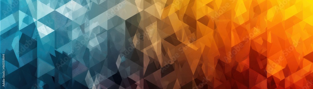 Poster vibrant abstract geometric background featuring a blend of cool and warm tones, creating a dynamic a