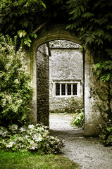 Fototapeta premium Courtyard Garden Door In An English Manor House