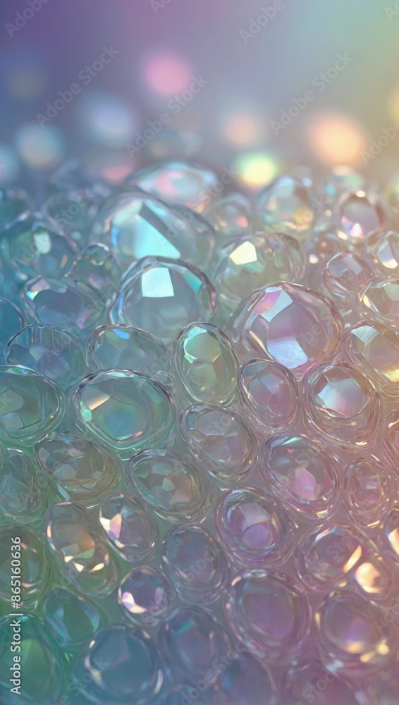 Poster fluid or gel texture with a colorful and reflective shimmering iridescent background