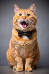 Obraz premium cute fluffy cat with tie