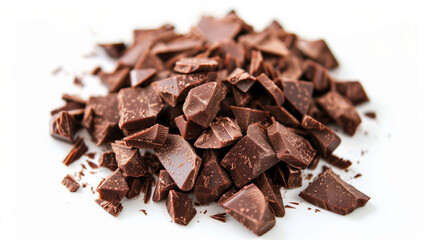 Fototapeta premium Chocolate chips on a white background