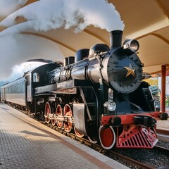 Obraz premium AI generated steam locomotive