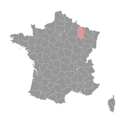 Meuse department map, administrative division of France. Vector illustration.
