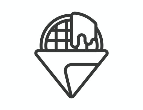 Waffle minimal outline vector icon