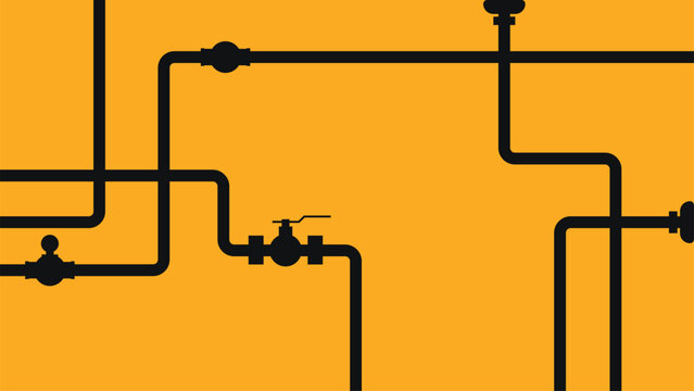 Water pipe system or plumbing vector background