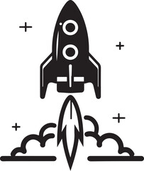rocket, space, vector, illustration, spaceship, cartoon, icon, symbol, ship, design, sign, shuttle, vintage, speed, technology, glass, launch, iron