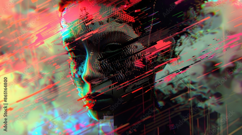 Poster digital code in a matrix-style grid