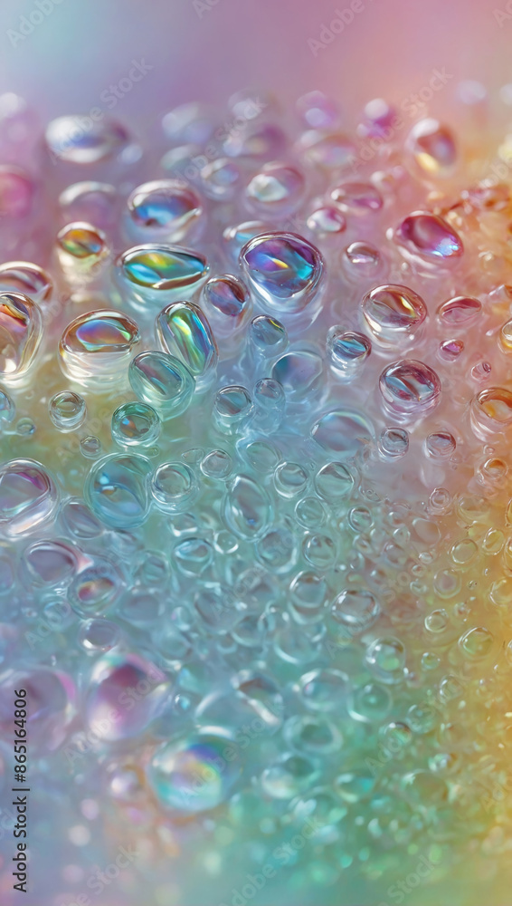 Poster fluid or gel texture with a colorful and reflective shimmering iridescent background