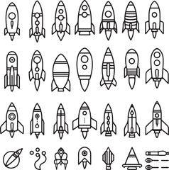 rocket, space, vector, illustration, spaceship, cartoon, icon, symbol, ship, design, sign, shuttle, vintage, speed, technology, glass, launch, iron