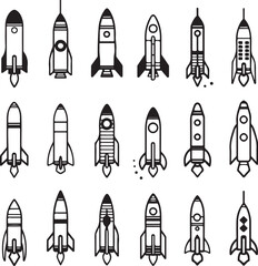 Fototapeta premium rocket in space Silhouette Vector 