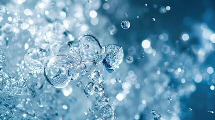 Transparent ice with trapped air bubbles