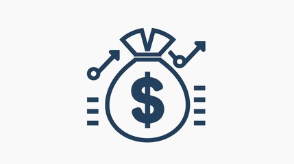 Money Bag with Growth Arrows