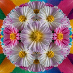 Obraz premium Beautiful colorful gypsophila flowers on color background closeup