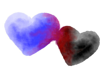 Akwarelowe serca png © VerQueenart