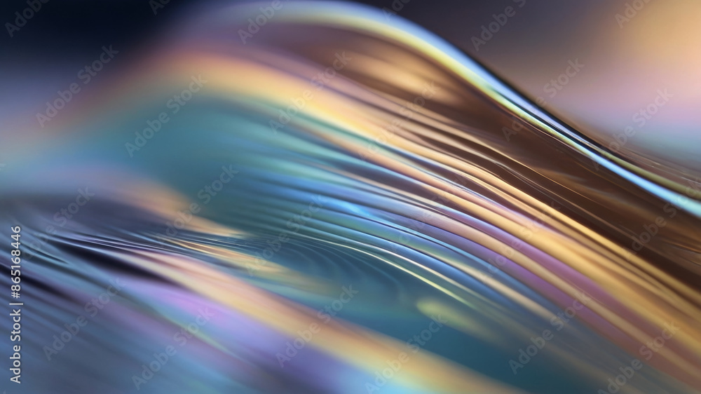 Poster fluid or gel texture with a colorful and reflective shimmering iridescent background