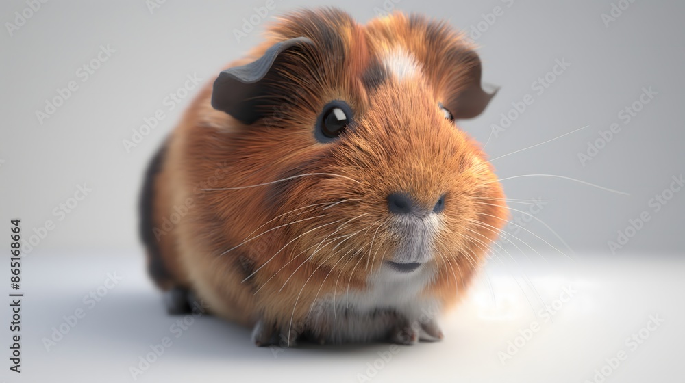 Poster 2. create a high-resolution image of a guinea pig showcasing its cute features and furry coat, with 