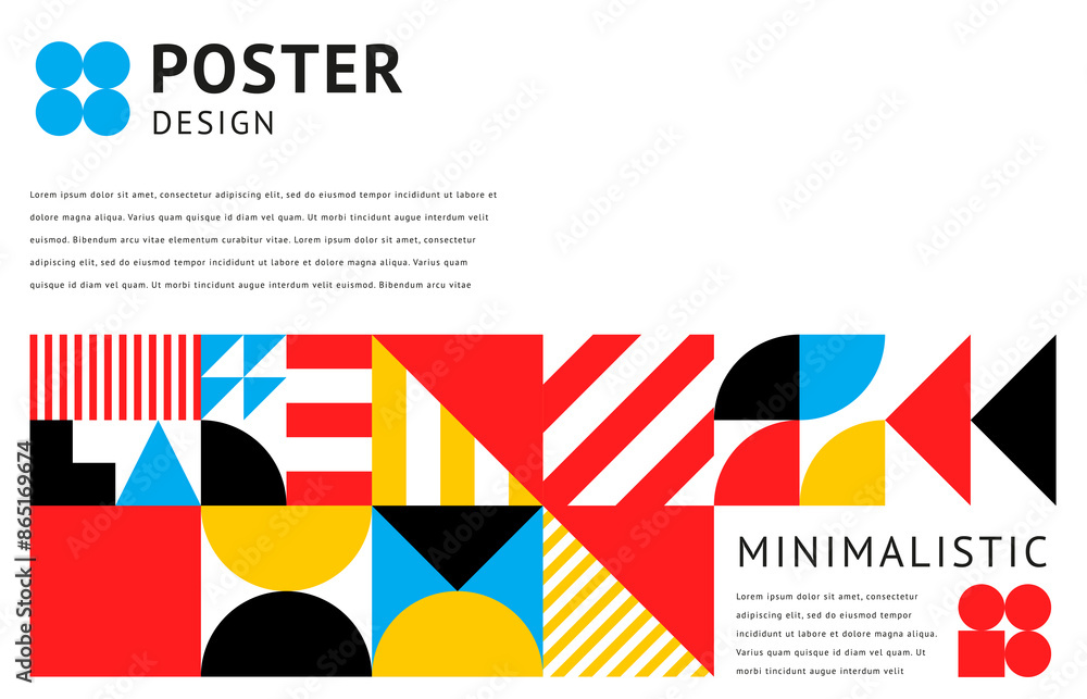 Poster abstract geometric modern business poster. vector background or cover template with retro minimal sh