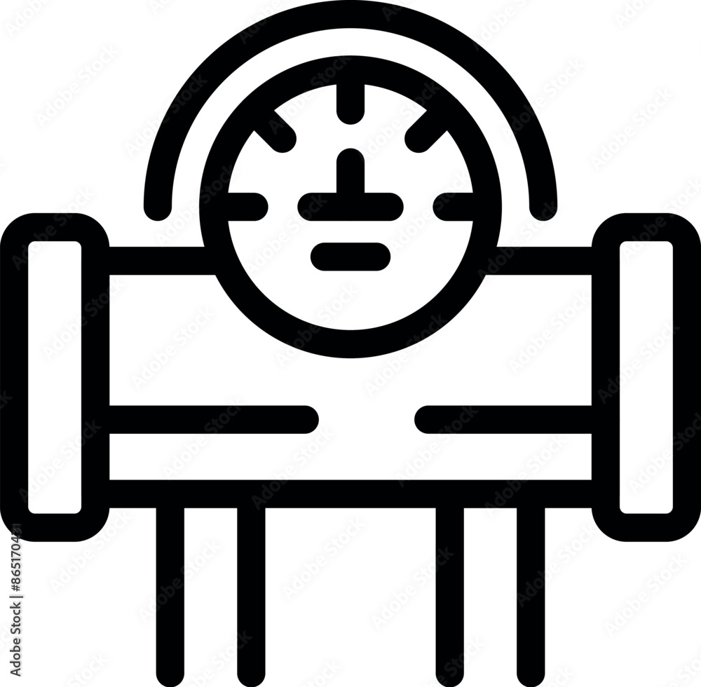 Aufkleber simple icon representing a water pipe meter measuring the flow rate with a gauge