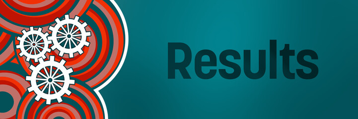 Fototapeta premium Results Circular Left Symbol Turquoise Text 