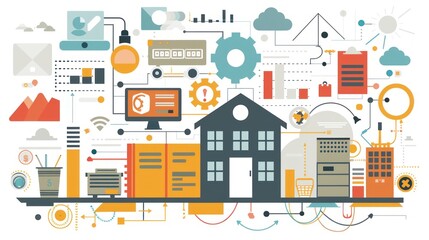 Modern Illustration of a Connected Home