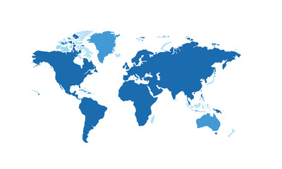 World map isolated modern colorful style. for website layouts, background, education, precise, customizable, Travel worldwide, map silhouette backdrop, earth geography, political, reports. 