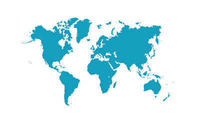 World map isolated modern colorful style. for website layouts, background, education, precise, customizable, Travel worldwide, map silhouette backdrop, earth geography, political, reports. 