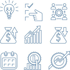 Project Management  Flat Icons Set