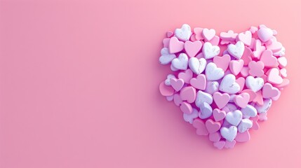 Fototapeta premium Minimalist design concept Trendy color palette with pink purple magenta lilac and white rustic heart on pink background from above