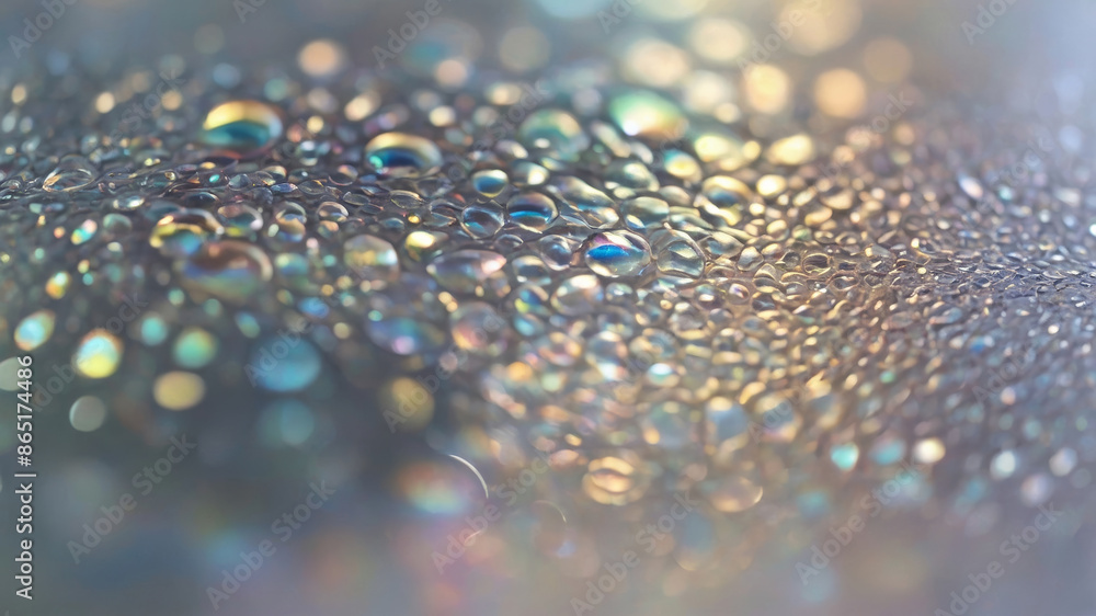 Poster fluid or gel texture with a colorful and reflective shimmering iridescent background