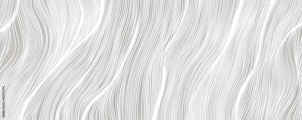 Poster pattern of waves, thin lines on light gray background. simple elegant seamless texture for textile d